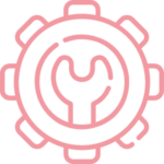 picto paramètres rose roue crantée